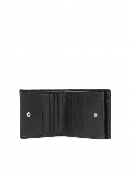 Czarny portfel z tłoczeniem ADAM