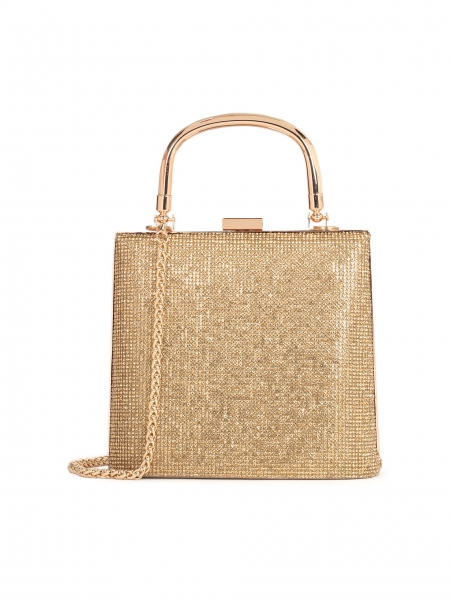 Błyszcząca torebka wieczorowa z rączką BELLATRIX