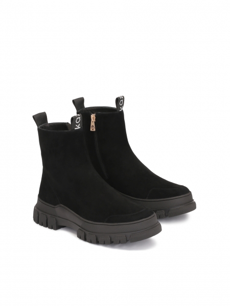 Zamszowe trzewiki z nakładką na nosku i pięcie GILLIAN