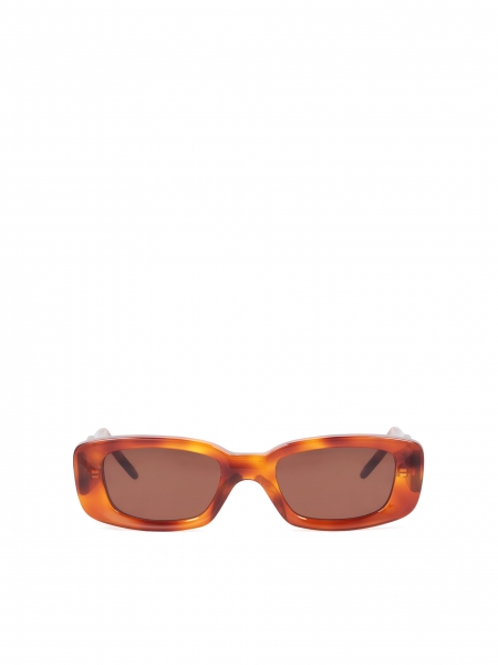 Podłużne okulary przeciwsłoneczne z brązową oprawką BELLAMY