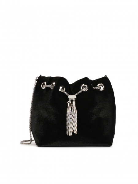 Czarna torebka z miękkiego materiału DANCING