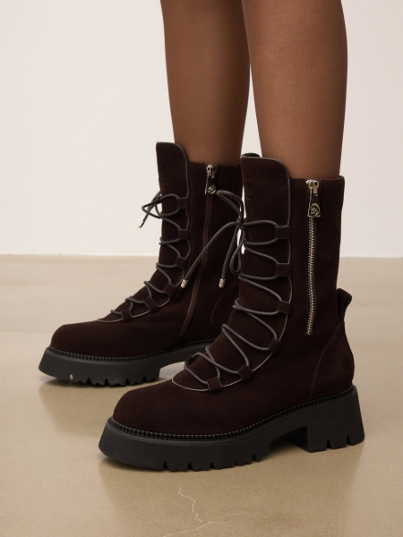 Trzewiki z suwakami i ozdobnym sznurowaniem ELBA