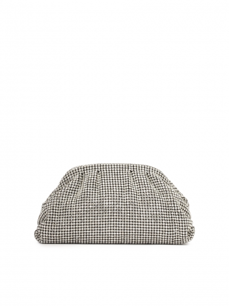 Srebrna torebka wieczorowa z cyrkoniami GLOW M