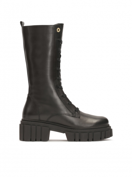 Wysokie skórzane trzewiki z grubą podeszwą LYLA