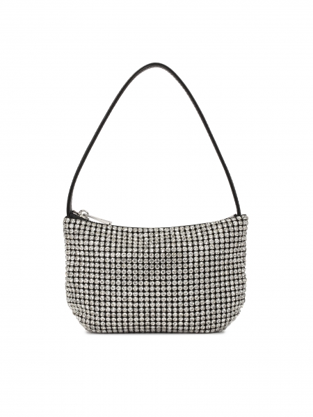 Mała torebka do ręki ze srebrnymi cyrkoniami PARTY S