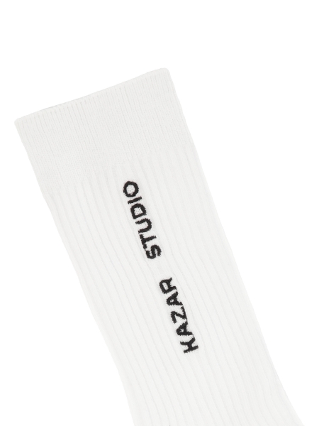 Prążkowane białe skarpety  KS LUCIENNE