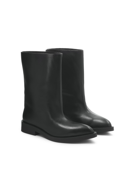 Czarne botki z szeroką cholewką ALENIRA