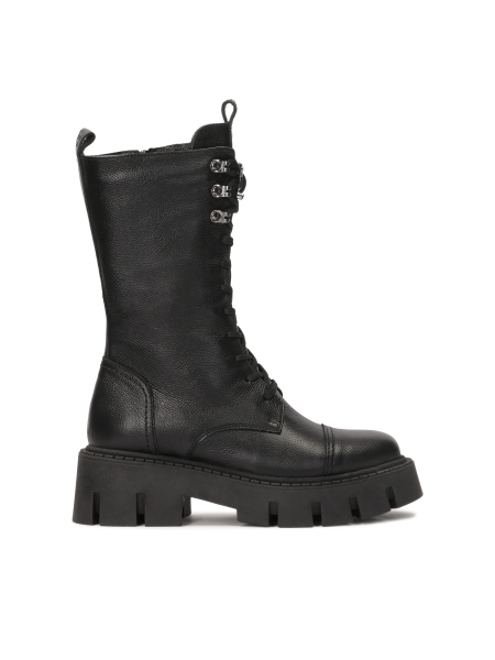 Skórzane trzewiki glany z wysoką cholewką THALIE