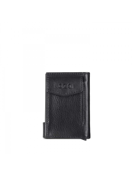 Czarny automatyczny portfel męski 