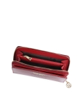Elegancki czerwony portfel z lakierowanej skóry w tłoczony wzór ROLETTE