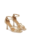 Złote sandały z zakrytą piętą i kwadratowym noskiem CIRI