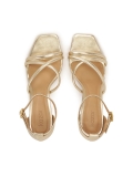 Złote sandały z zakrytą piętą i kwadratowym noskiem CIRI