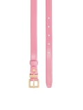 Wąski różowy pasek do sukienki ze złotą klamrą  SHERRY