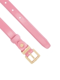 Wąski różowy pasek do sukienki ze złotą klamrą  SHERRY