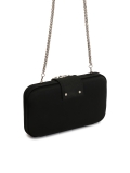 Czarna torebka wieczorowa z tkaniny z biżuteryjnym zapięciem FOREVER