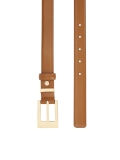 Wąski brązowy pasek z naturalnej skóry  AGUADA