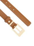 Wąski brązowy pasek z naturalnej skóry  AGUADA