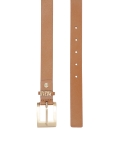 Jasnobrązowy pasek z metalowym logotypem SALLE