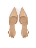 Półotwarte czółenka z beżowej skóry  FLARE