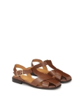 Brązowe sandały z paskiem na przodzie MANORI