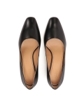 Klasyczne czarne czółenka na szerokim obcasie AMANDINE