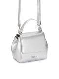 Srebrna torebka kuferek z rączką i paskiem KRISTENA