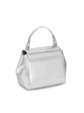 Srebrna torebka kuferek z rączką i paskiem KRISTENA