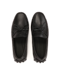 Czarne skórzane mokasyny ze sznurowanym rzemykiem  BILLY