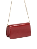 Bordowa torebka z marszczonej lakierowanej skóry POLI