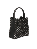Czarna skórzana torebka zdobiona okrągłymi nitami LAURIE L