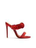 Czerwone klapki z trójwymiarową ozdobą JOSEFINE