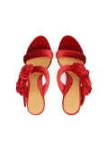 Czerwone klapki z trójwymiarową ozdobą JOSEFINE