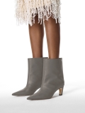 Szare botki na obcasie typu kitten heels KS BELLISI