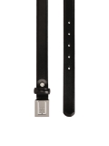 Czarny skórzany pasek z pełną klamrą SABIENE