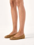 Jasnobrązowe baleriny z okrągłym noskiem EILEEN