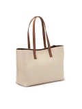 Duża torebka z tkaniny Canvas i skóry naturalnej  FEBI