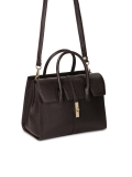 Ciemnobrązowa torebka z rączkami i odpinanym paskiem FELICITE M