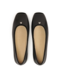 Czarne skórzane baleriny ze ściętym noskiem KS GABY