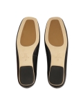 Czarne skórzane baleriny ze ściętym noskiem KS GABY