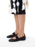 Czarne baleriny z elastycznym paskiem  KS AVRIL