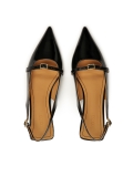 Lakierowane płaskie czółenka slingback COCO