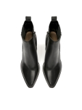 Klasyczne czarne botki na słupku z wydłużonym noskiem OLYVIA