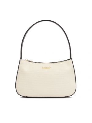 Torebka baguette bag z tkaniny i skóry