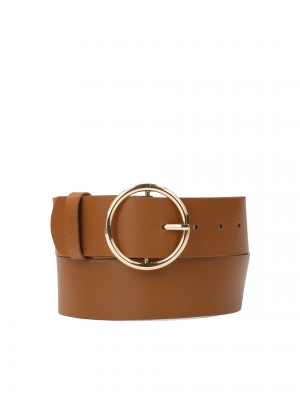 Szeroki pasek z okrągłą klamrą