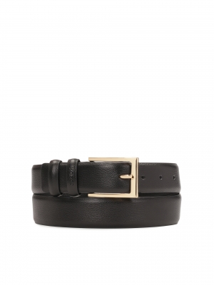 Klasyczny wąski pasek do sukienki ze złotą klamrą 