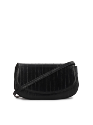 Czarna sztywna torebka w unikatowy wzór