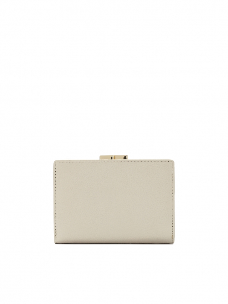 Kremowy mały portfel ze skóry ASA