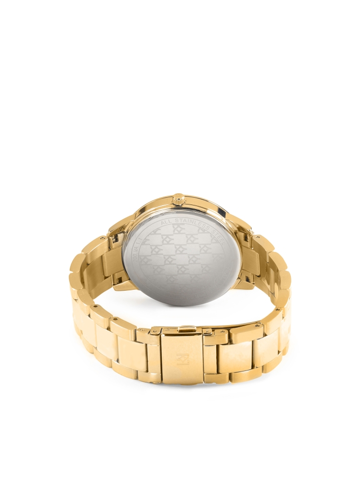 Zegarek z fioletową tarczą i złotą bransoletą VIVID AURA