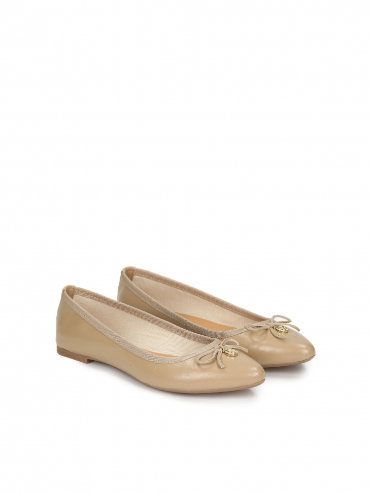 Beżowe baleriny damskie DENISE