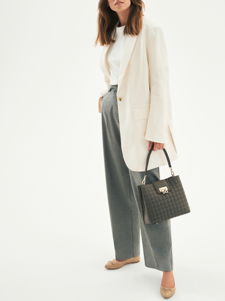 Beżowe baleriny damskie DENISE